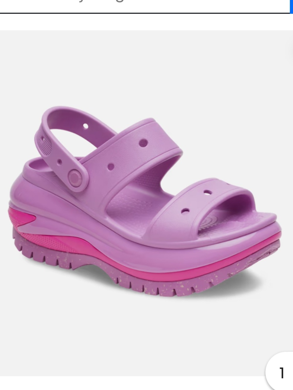 CROCS MEGA CRUSH Chunky Platform Sandal in Purple & Hot Pink. Women’s 8/Men’s 6 - Picture 2 of 16